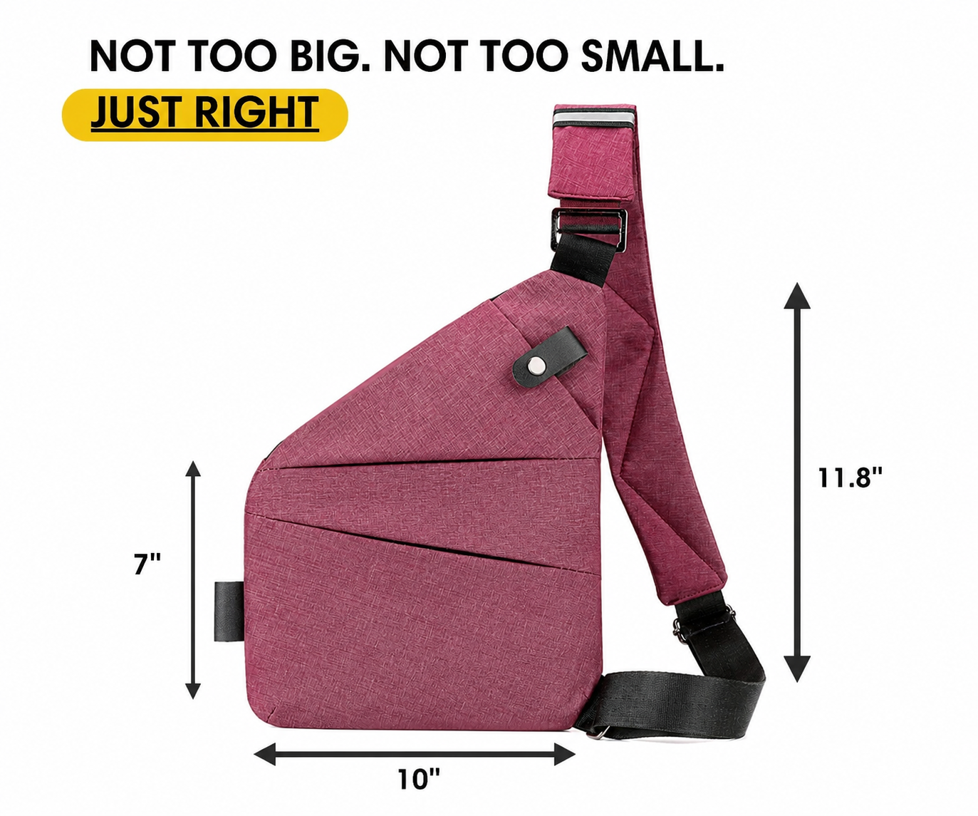 Vhelora Anti-Theft Crossbody Bag - Burgundy