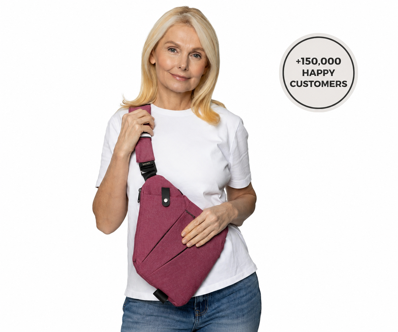 Vhelora Anti-Theft Crossbody Bag - Burgundy