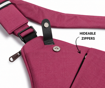Vhelora Anti-Theft Crossbody Bag - Burgundy