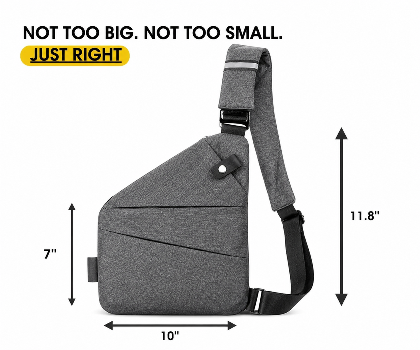 Oxford Mens Chest Bag Crossbody Shoulder Bag VELORA