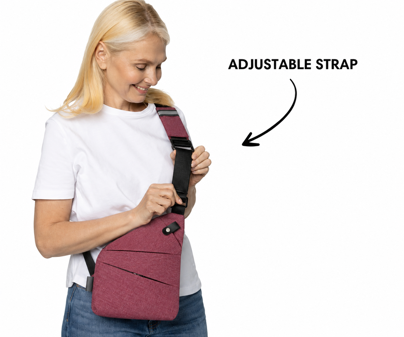 Vhelora Anti-Theft Crossbody Bag - Burgundy