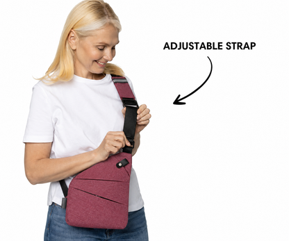 Vhelora Anti-Theft Crossbody Bag - Burgundy